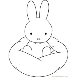 Miffy Sitting Free Coloring Page for Kids