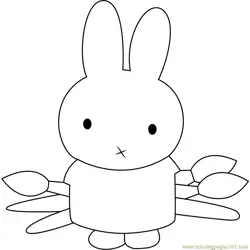 Miffy the Artist Free Coloring Page for Kids