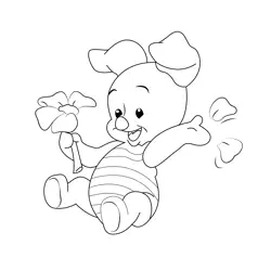 Little Piglet Free Coloring Page for Kids