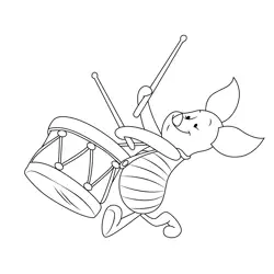 Piglet Playing Drum