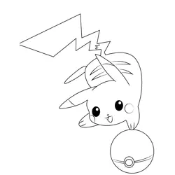 Pikachu Pokeball Free Coloring Page for Kids