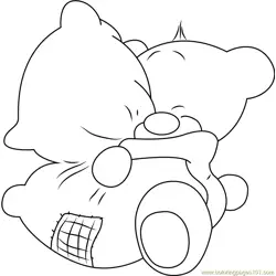 Pimboli Bear Hugs Pillow Free Coloring Page for Kids