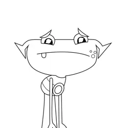 Plory Looking Sad Plory and Yoop Free Coloring Page for Kids