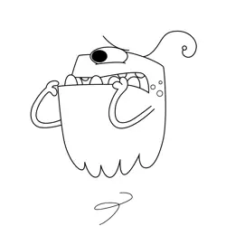 Scared Yoop Plory and Yoop Free Coloring Page for Kids