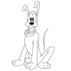 Cute Pluto Free Coloring Page for Kids