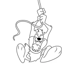 Tasmanian Devil Swinging Free Coloring Page for Kids