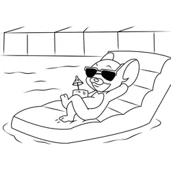 Jerry Relaxing Free Coloring Page for Kids