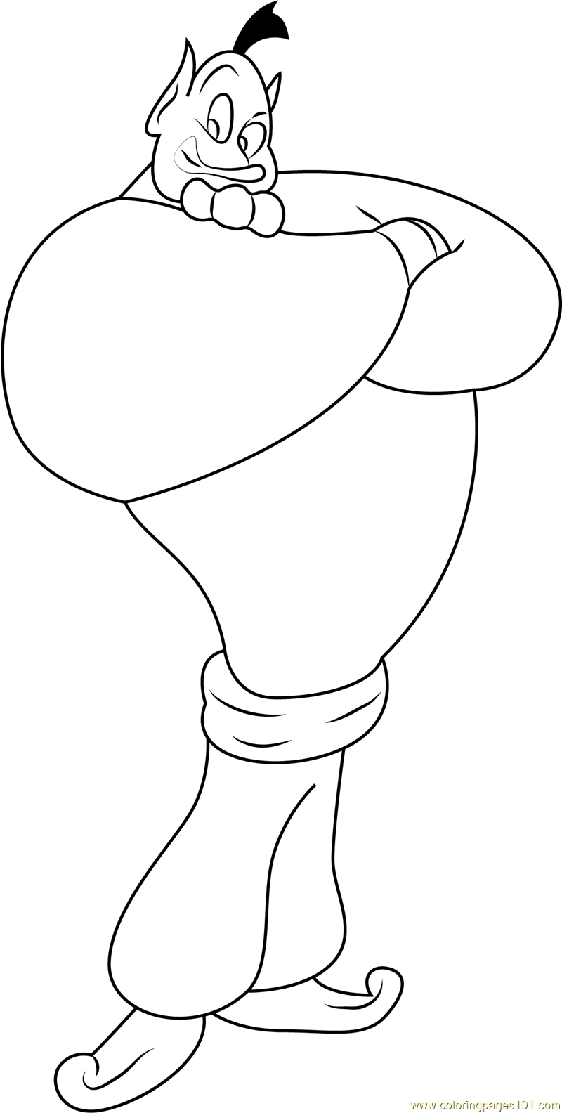 Aladdin Genie Coloring Page Free Aladdin Coloring Pages