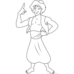 Aladdin Ready to Fight Free Coloring Page for Kids