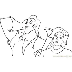 Gaston and Anastasia Free Coloring Page for Kids