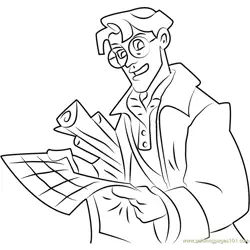 Milo James Thatch Free Coloring Page for Kids