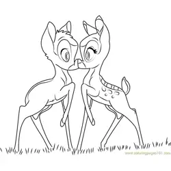 Bambi and Faline Free Coloring Page for Kids