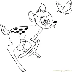 Bambi Free Coloring Page for Kids