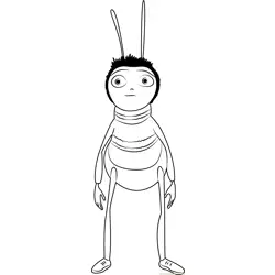 Bee Standing Free Coloring Page for Kids