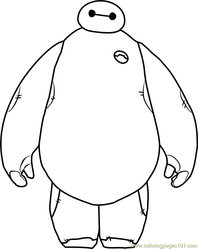 Baymax Coloring Page - Free Big Hero 6 Coloring Pages