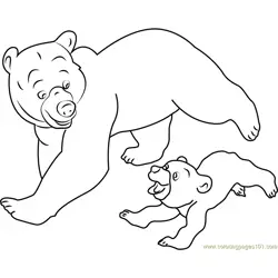 Brother Bear Running Free Coloring Page for Kids