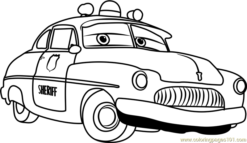Sheriff from Cars 3 Coloring Page - Free Cars 3 Coloring ...