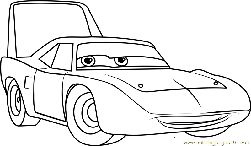 the king aka strip weathers from cars 3 coloring page