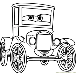 Lizzie from Cars 3 Free Coloring Page for Kids