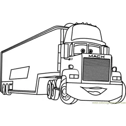 Mack from Cars 3 Free Coloring Page for Kids