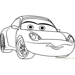Sally from Cars 3 Free Coloring Page for Kids