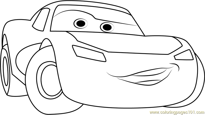 Disney Red Cars Lightning McQueen Coloring Page  Free 