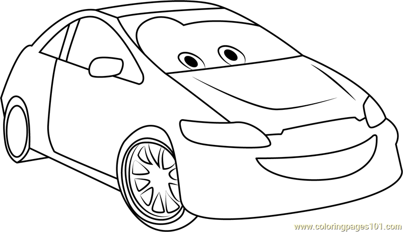 The Racer Coloring Page - Free Cars Coloring Pages : ColoringPages101.com