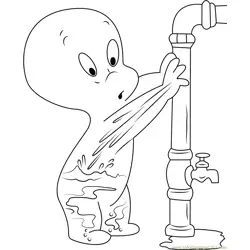 Casper Free Coloring Page for Kids