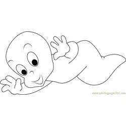 Happy Casper Free Coloring Page for Kids