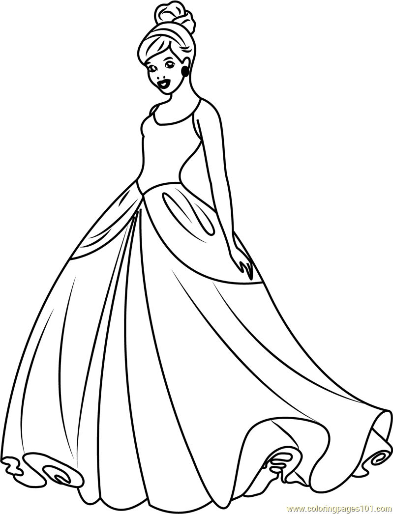 Cinderella Disney Princess Coloring Page - Free Cinderella ...