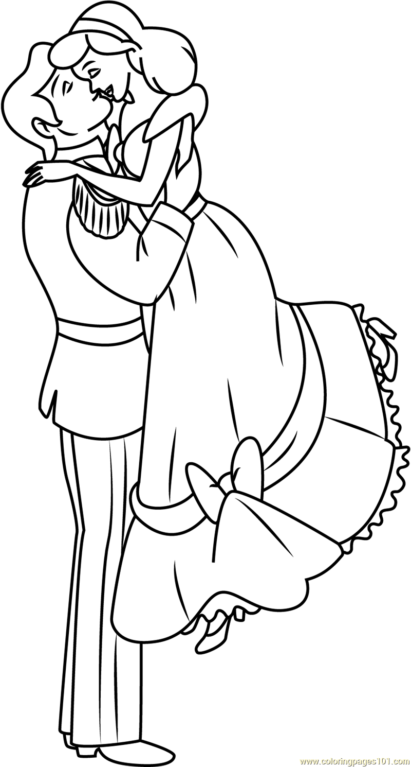Cute Couple Cartoon Coloring Pages