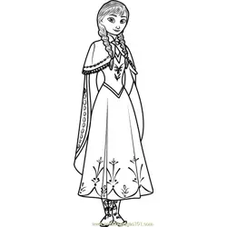 Cute Anna Free Coloring Page for Kids