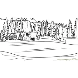 Frozen Scenery Free Coloring Page for Kids