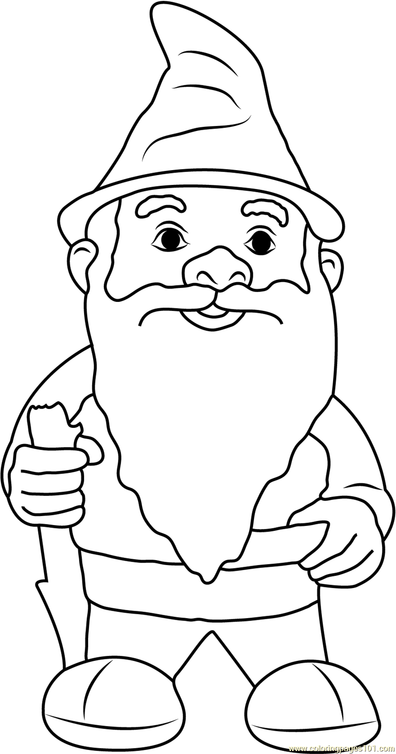 Garden Gnome with Fluffy Beard Coloring Page Free Gnomeo & Juliet