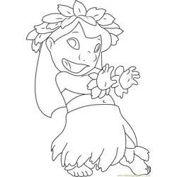 Lilo Dancing Free Coloring Page for Kids