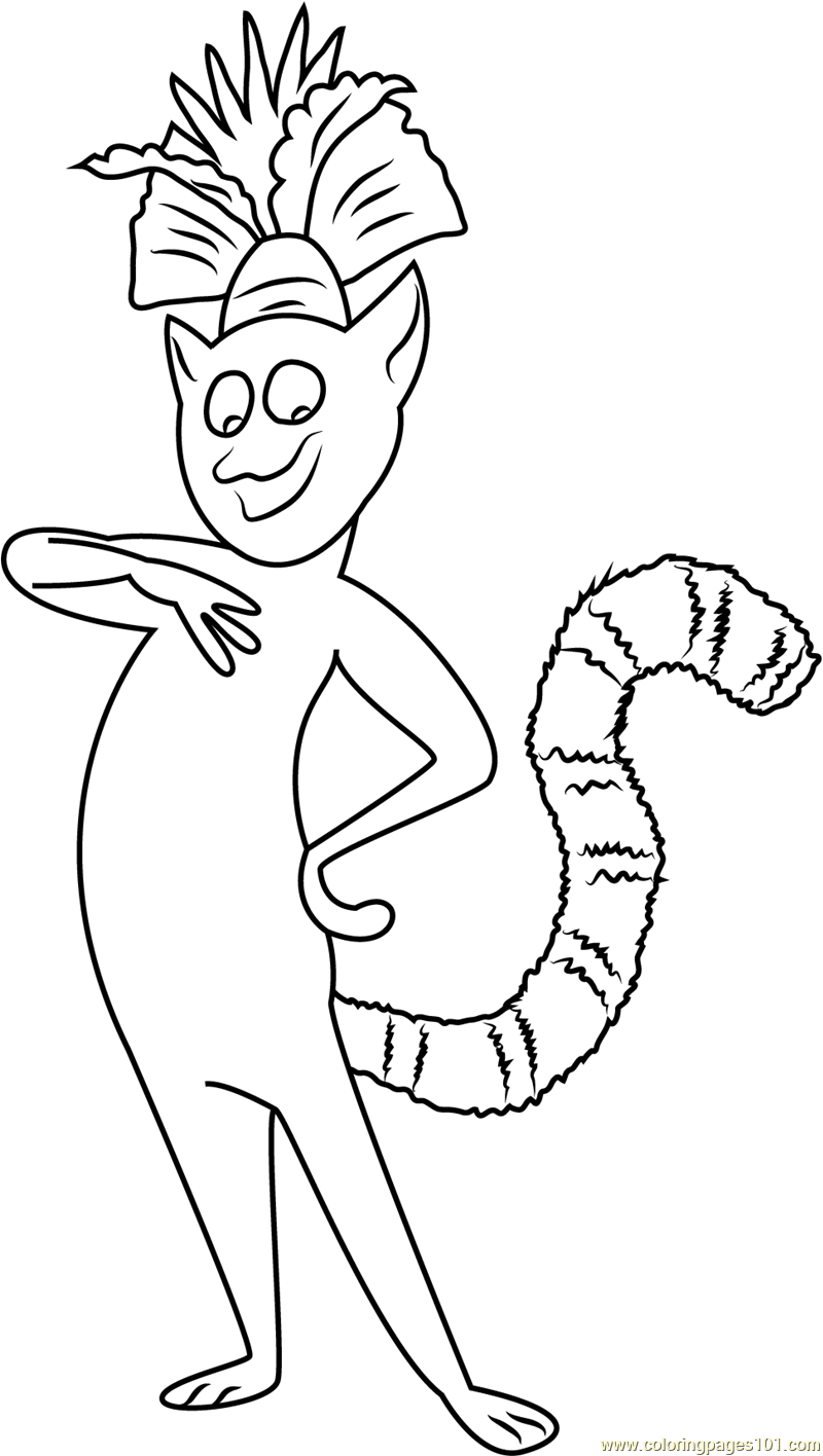 King Julian Coloring Pages 28 Images Madagascar Julien Xiii Page
