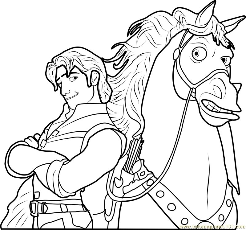 tangled coloring pages maximus jobs - photo #34