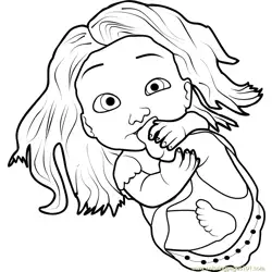 Baby Rapunzel Free Coloring Page for Kids