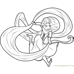 Rapunzel Hair Free Coloring Page for Kids