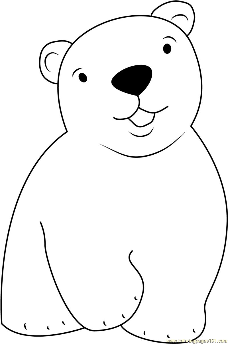 Cute Little Polar Bear Coloring Page - Free The Little Polar Bear Coloring Pages