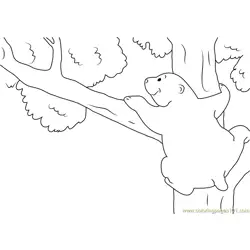 Bear on Tree Free Coloring Page for Kids