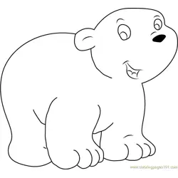 Happy Little Polar Bear Free Coloring Page for Kids
