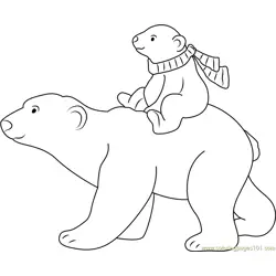 Little Polar Bear with his Mom going for Ride