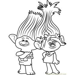 Branch from Trolls Free Coloring Page for Kids