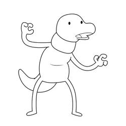 Gunther the Dinosaur Wizard Adventure Time Free Coloring Page for Kids