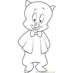 Porky Pig Free Coloring Page for Kids