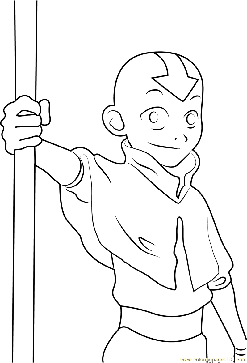 Cute Aang Coloring Page Free Avatar The Last Airbender Coloring