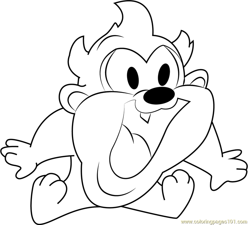 Baby Taz Coloring Page Free Baby Looney Tunes Coloring