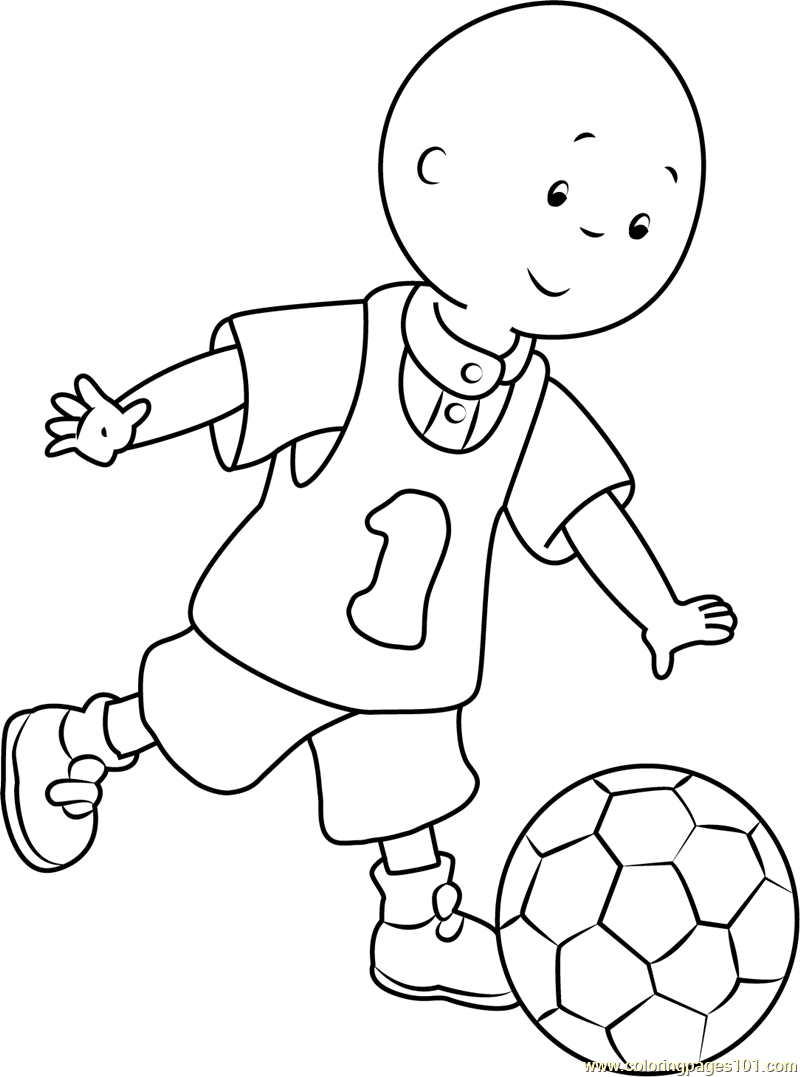 caillou soccer ball coloring pages - photo #2