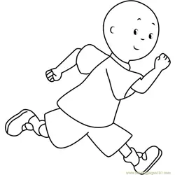 Caillou Running Free Coloring Page for Kids